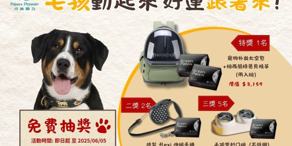 『毛孩動起來，好運跟著來』中獎名單！